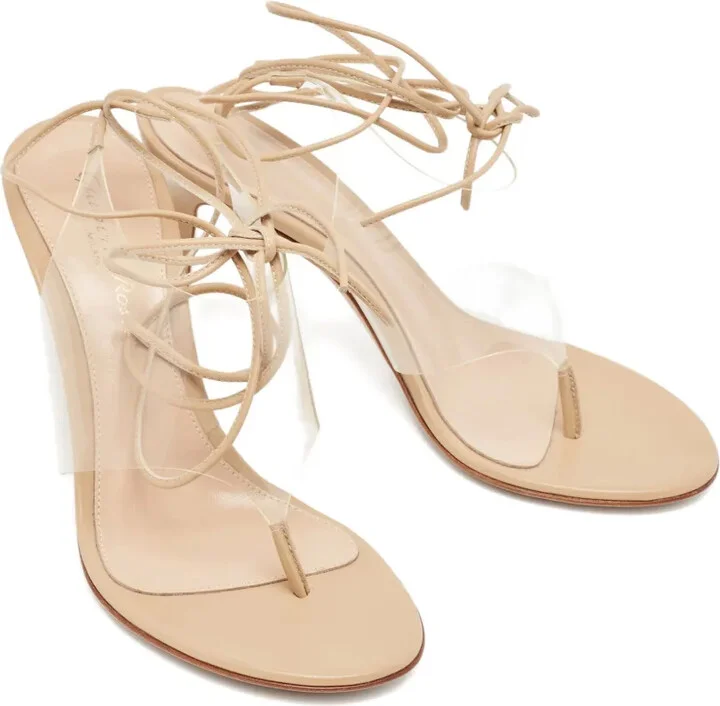 85mm Leather Lace-Up Sandals - Image 2