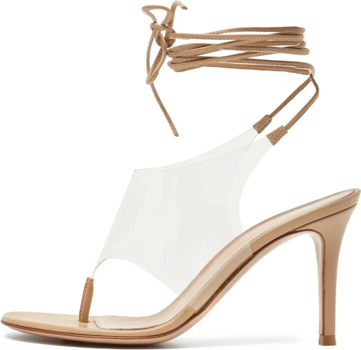 85mm Leather Lace-Up Sandals