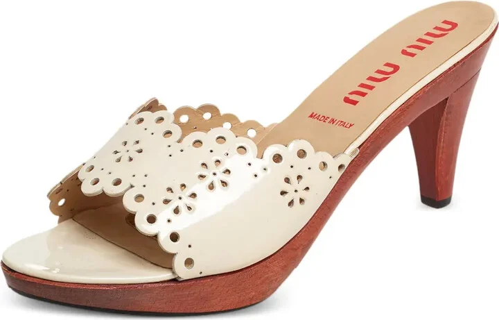 85mm Leather Mule Sandals - Image 2