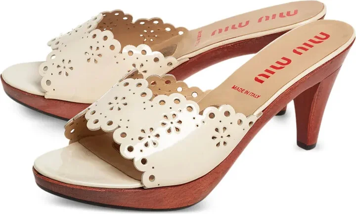 85mm Leather Mule Sandals - Image 3