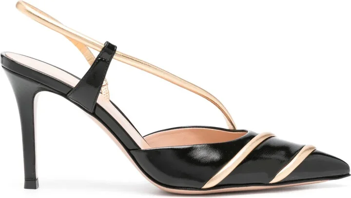 85mm Leather Slingback Pumps