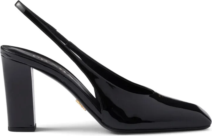 85mm Leather Slingback Pumps