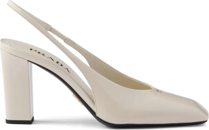 85mm Leather Slingback Pumps