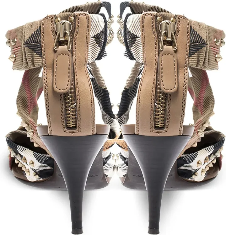 85mm Leather Studded Sandals - Image 3