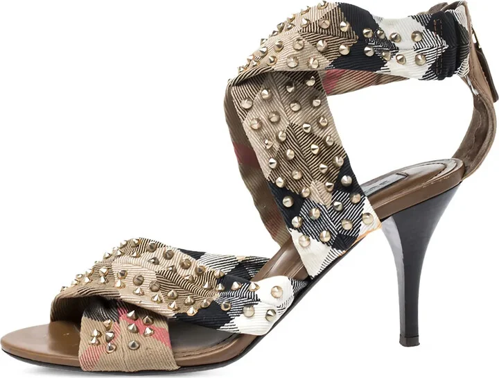 85mm Leather Studded Sandals