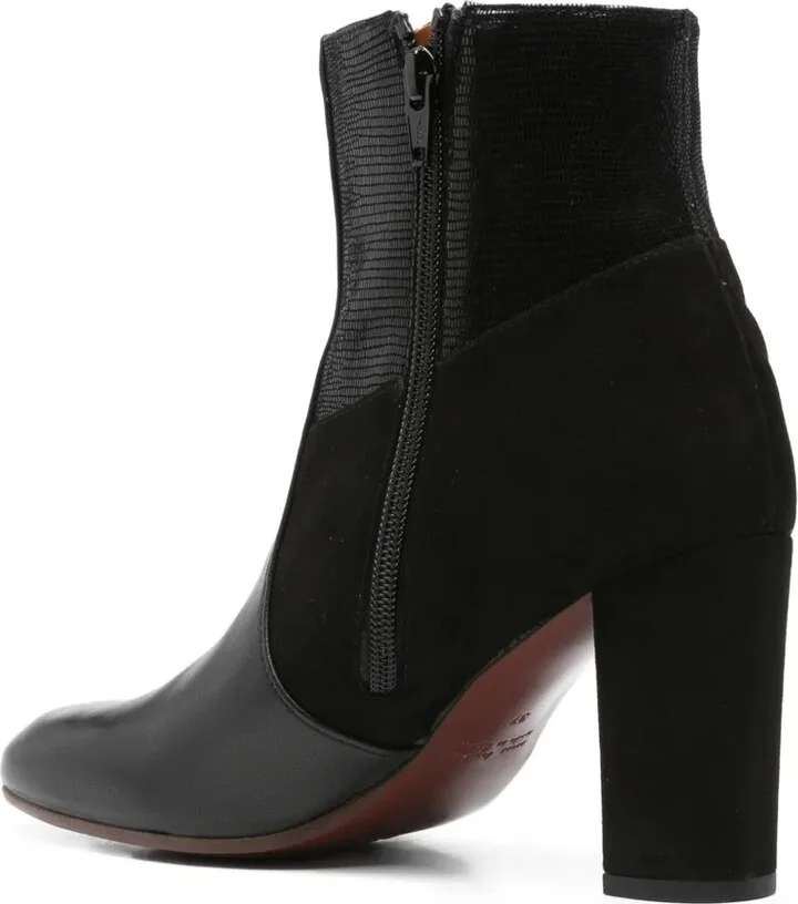 85mm Leather Suede Block-Heel Boots - Image 3