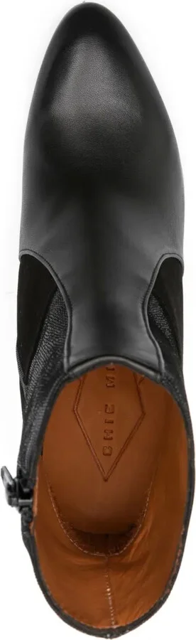 85mm Leather Suede Block-Heel Boots - Image 4