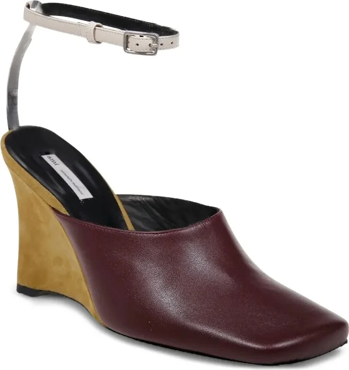 85mm Leather Wedge Pumps - Image 2