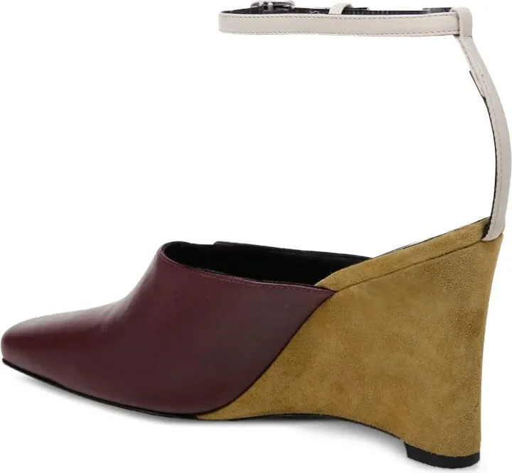 85mm Leather Wedge Pumps - Image 3