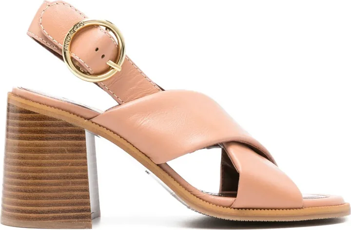 85mm Logo-Buckle Leather Sandals