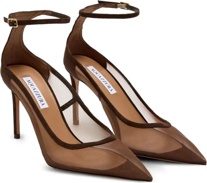 85mm Love Affair ankle-strap mesh pumps - Image 2