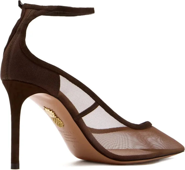 85mm Love Affair ankle-strap mesh pumps - Image 4