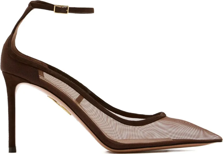 85mm Love Affair ankle-strap mesh pumps