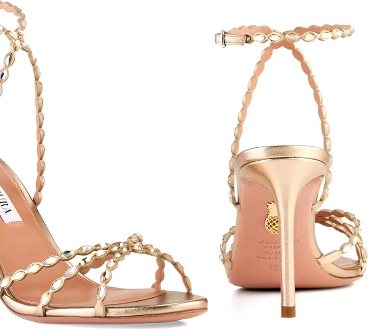 85mm Love Struck scalloped strap metallic sandals - Image 3