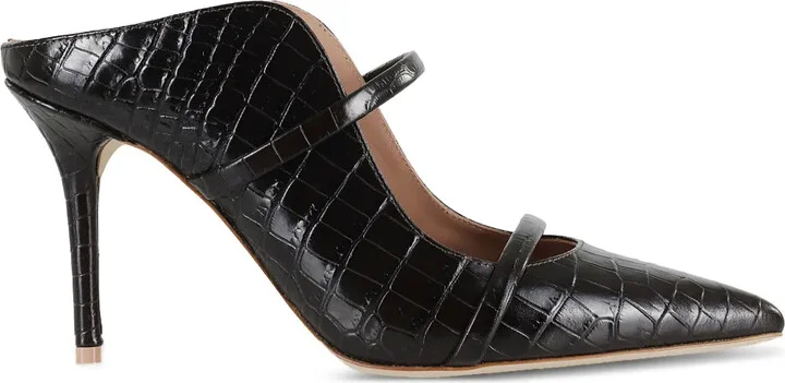 85mm Maureen crocodile-effect pointed-toe mules