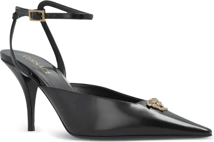 85mm Medusa-Embellished Pointed-Toe Pumps - Image 2