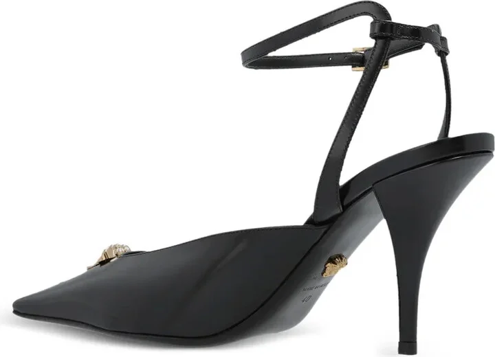 85mm Medusa-Embellished Pointed-Toe Pumps - Image 4