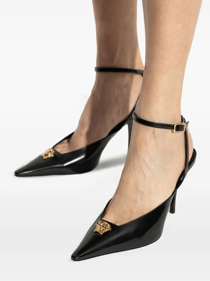 85mm Medusa-Embellished Pointed-Toe Pumps - Image 5