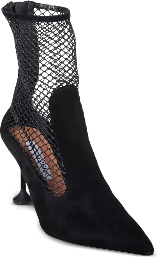 85mm Mesh-Insert Suede Pumps - Image 2