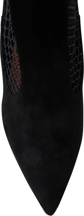 85mm Mesh-Insert Suede Pumps - Image 3
