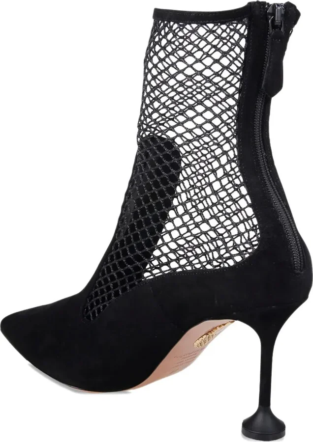 85mm Mesh-Insert Suede Pumps - Image 4