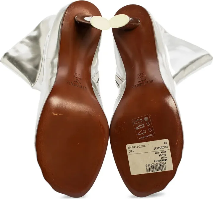 85mm Metallic Leather Ankle Boots - Image 4