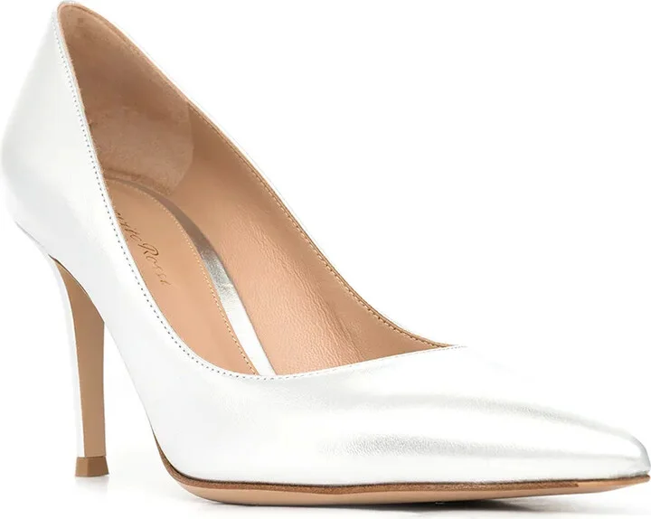 85mm Metallic Leather Pumps - Image 2