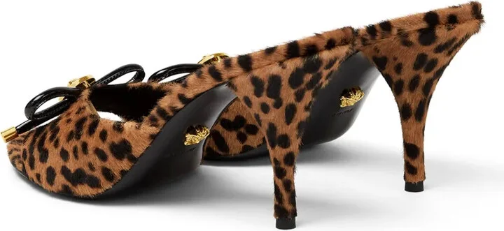 85mm Opera Bow leopard-print mules - Image 3