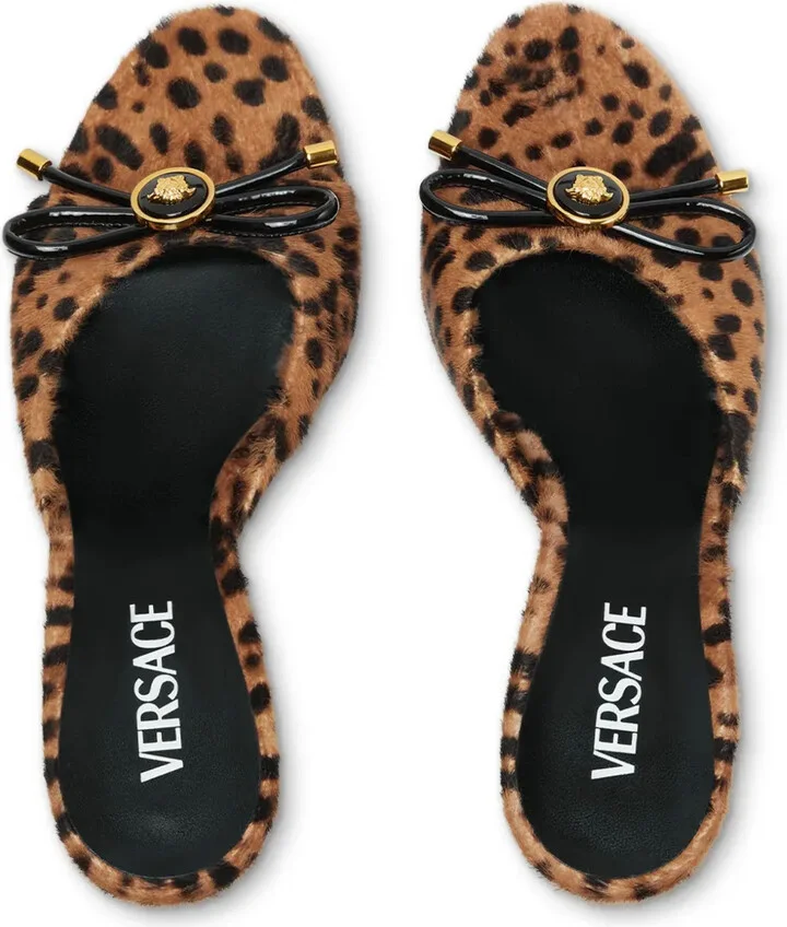 85mm Opera Bow leopard-print mules - Image 4