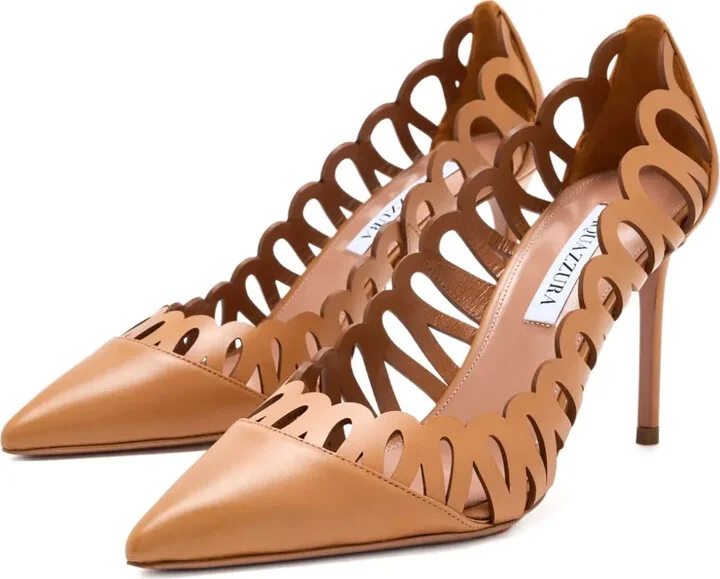 85mm Peep scalloped-cut pumps - Image 2