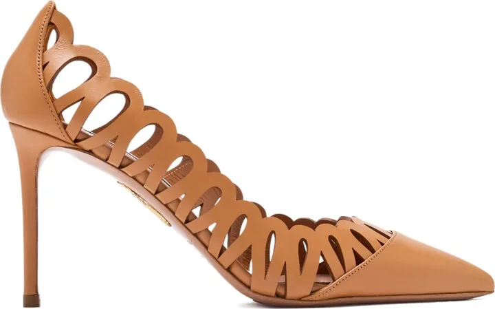 85mm Peep scalloped-cut pumps