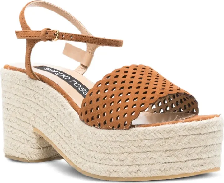 85mm Perforated Heeled Espadrilles - Image 2