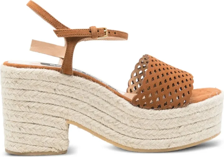 85mm Perforated Heeled Espadrilles