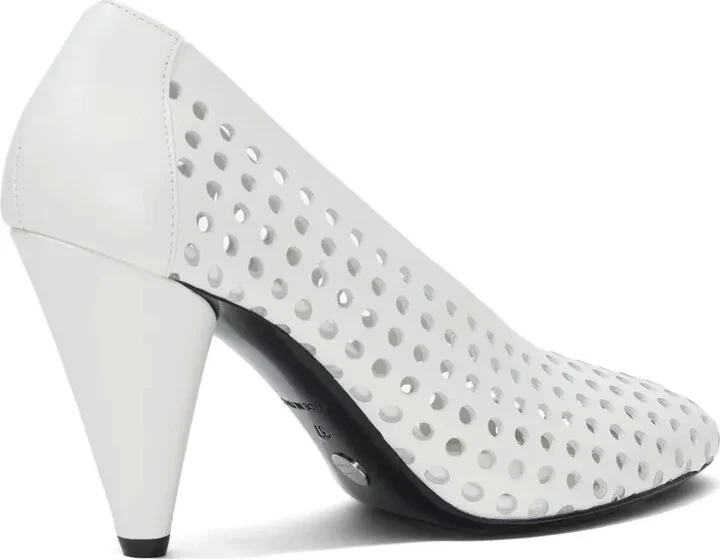 85mm Perforated Leather Pumps - Image 3