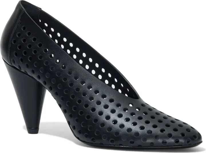 85mm Perforated Leather Pumps - Image 2
