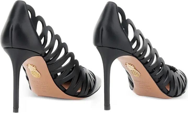 85mm Perforated Leather Pumps - Image 3