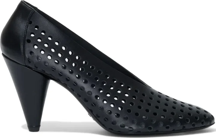 85mm Perforated Leather Pumps