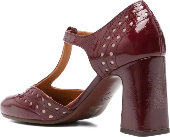 85mm perforated T-bar heeled pumps - Image 3
