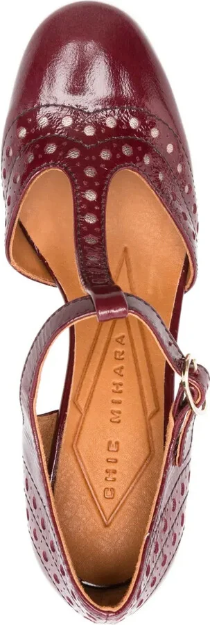 85mm perforated T-bar heeled pumps - Image 4