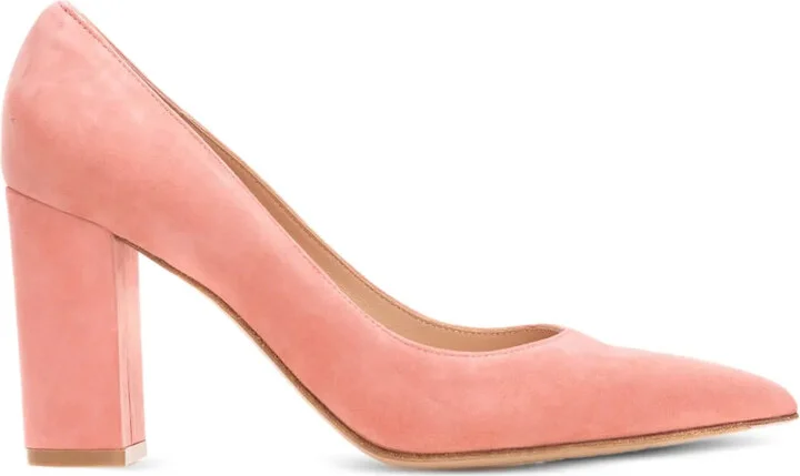 85mm Piper suede block-heel pumps