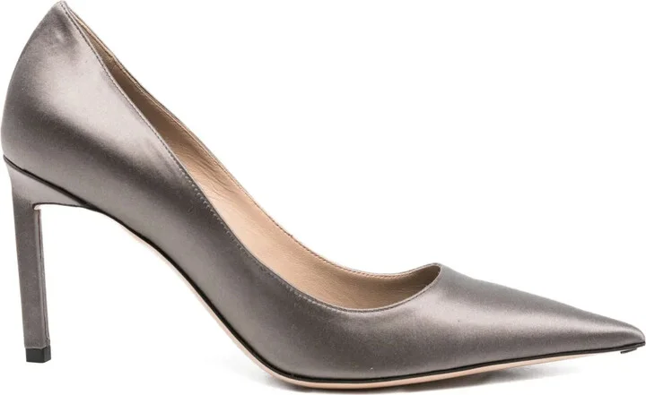85mm Pointed-Toe Satin Pumps