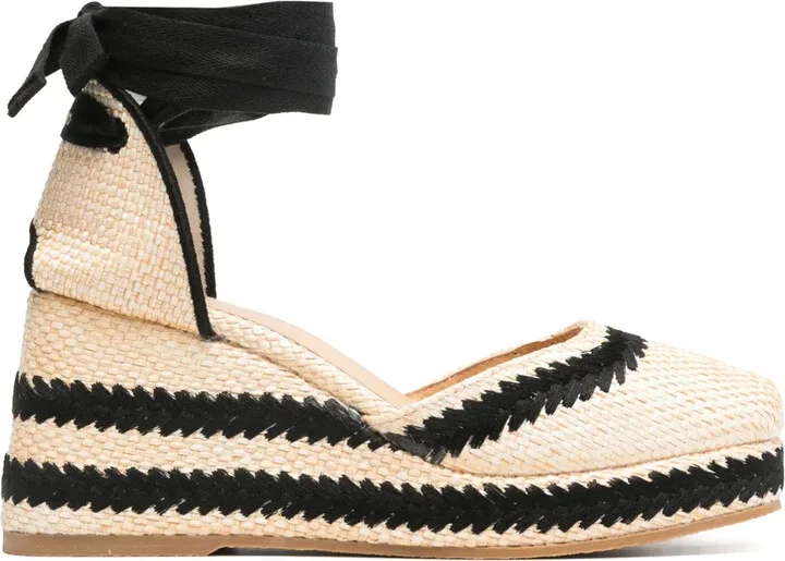 85mm Raffia Wedge Espadrilles