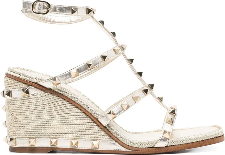 85mm Rockstud wedge sandals