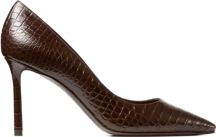 85mm Romy crocodile-effect pointed-toe pumps