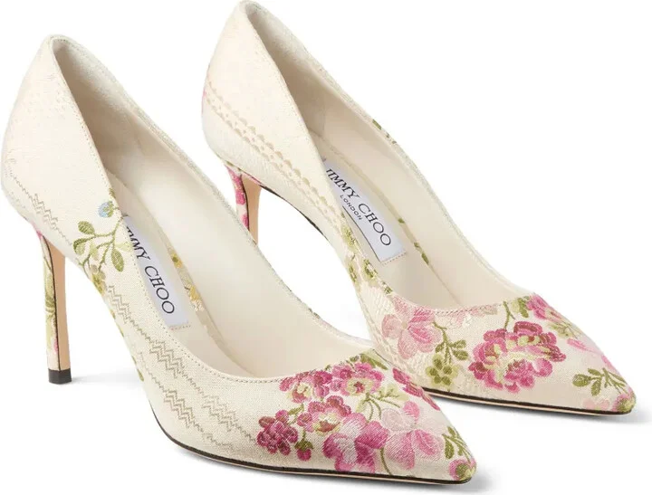 85mm Romy floral-embroidered pumps - Image 2