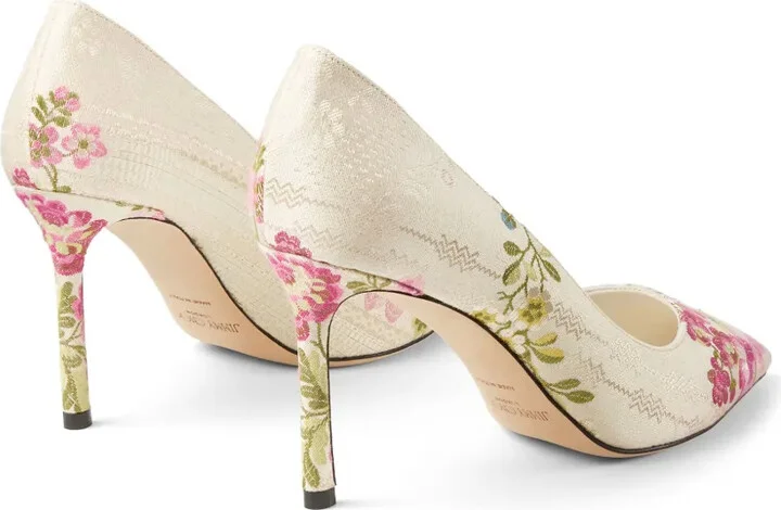 85mm Romy floral-embroidered pumps - Image 4