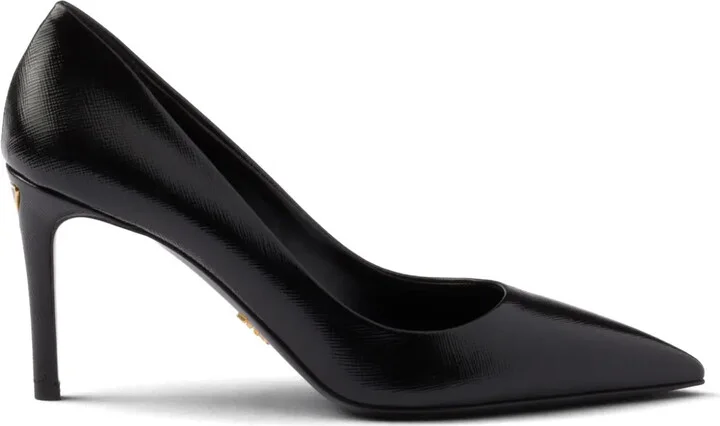 85mm Saffiano leather pumps