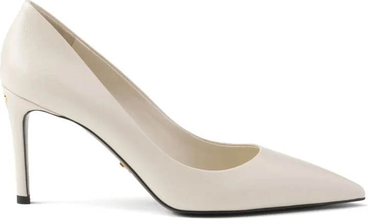 85mm Saffiano leather pumps