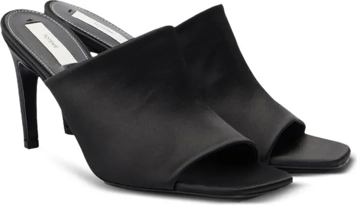 85mm Satin Square-Toe Mules - Image 2