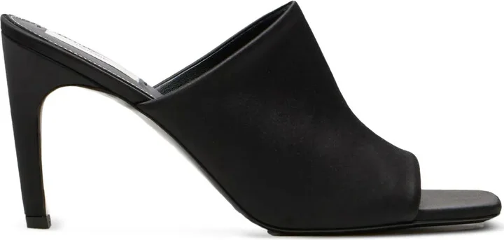 85mm Satin Square-Toe Mules